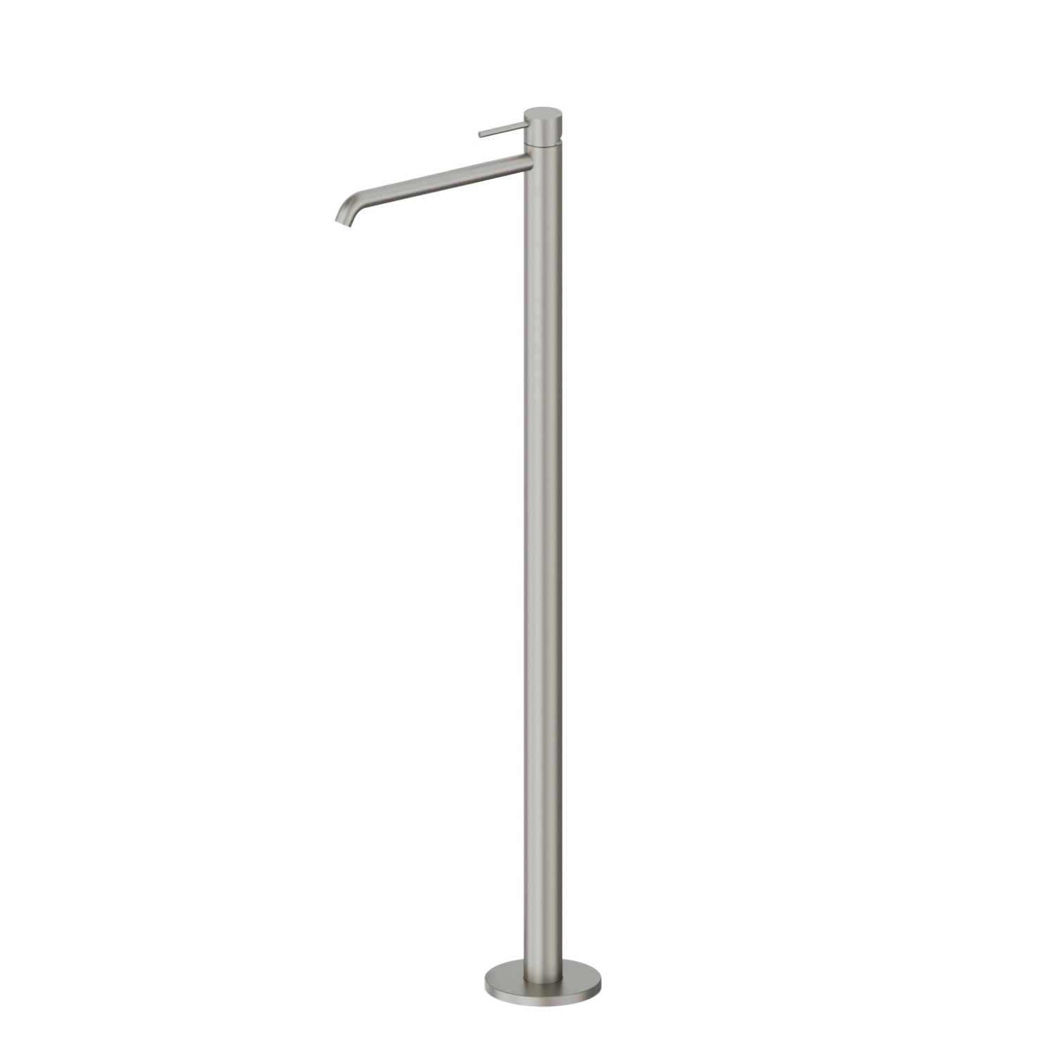 Single lever basin mixer with floor pillar union - finish Titanium Satin