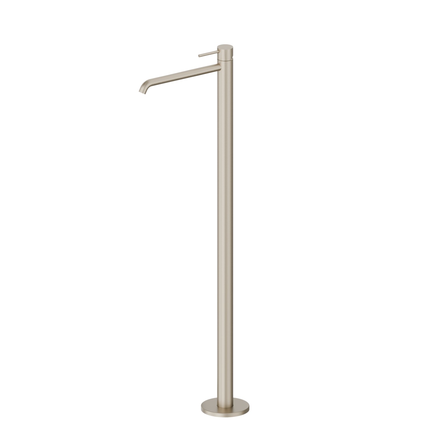 Single lever basin mixer with floor pillar union - finish Gold Satin