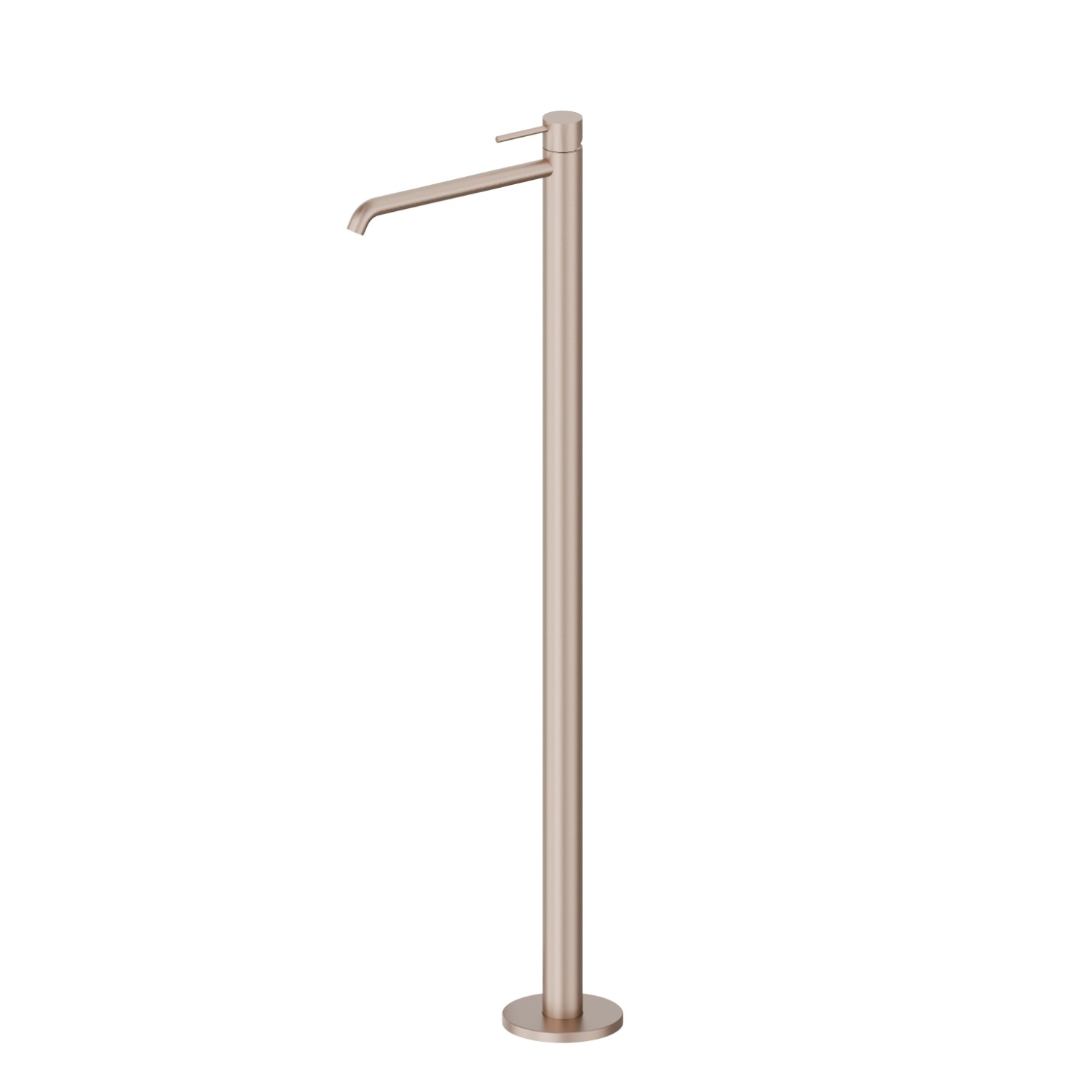 Single lever basin mixer with floor pillar union - finish Copper Satin