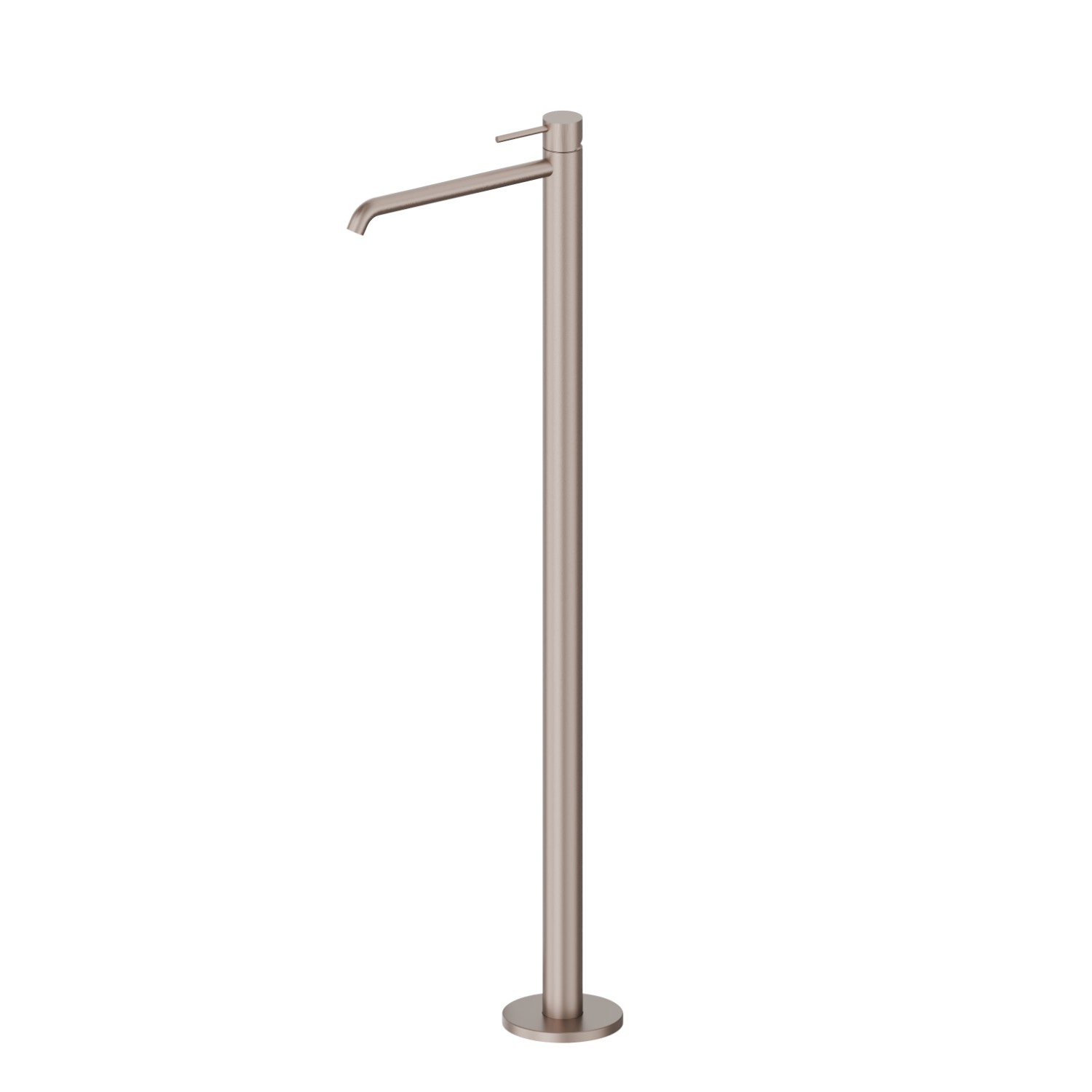 Single lever basin mixer with floor pillar union - finish Copper Glossy