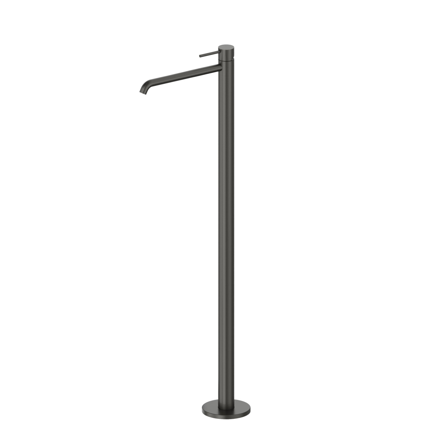 Single lever basin mixer with floor pillar union - finish Carbon Satin