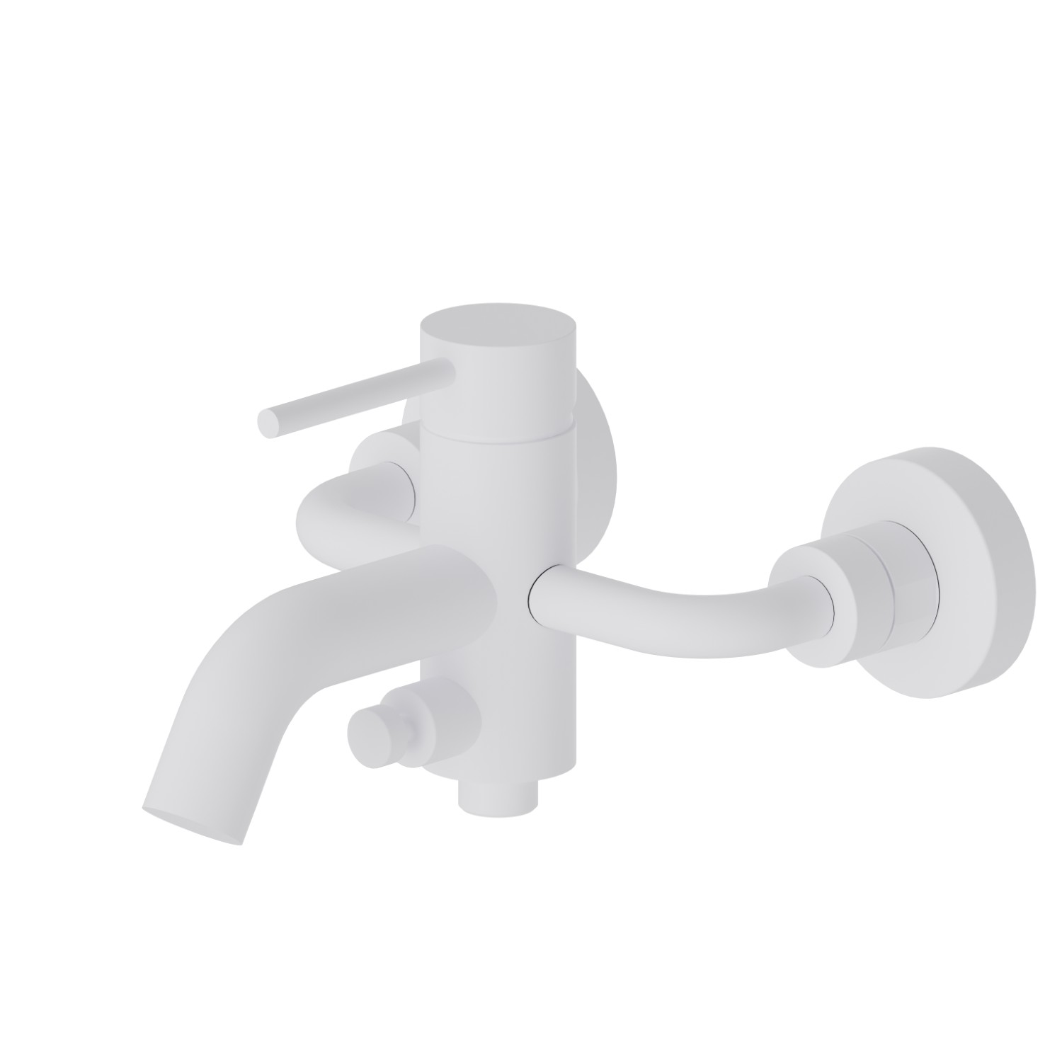 Single lever exposed bath mixer automatic diverter bath/shower set - finish Matt White