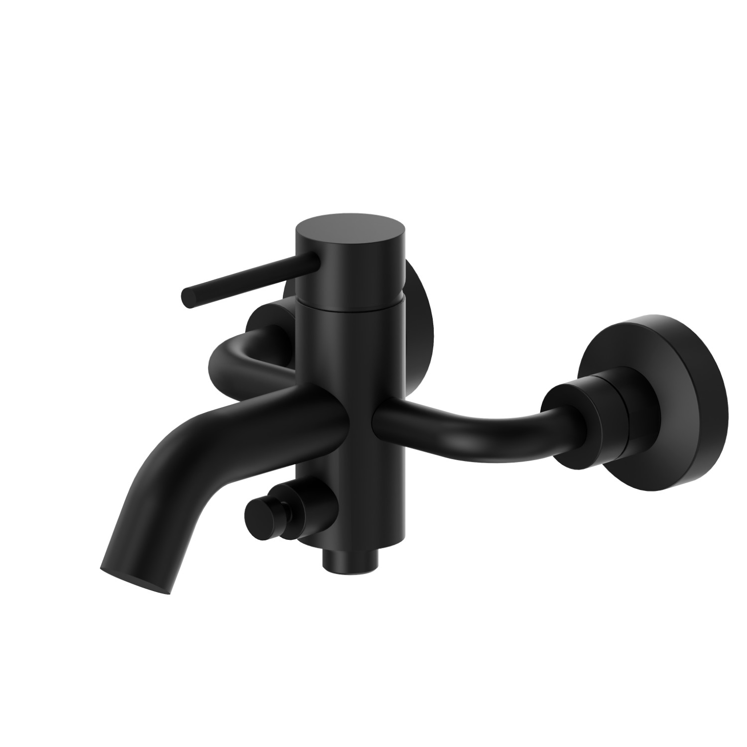 Single lever exposed bath mixer automatic diverter bath/shower set - finish Matt Black