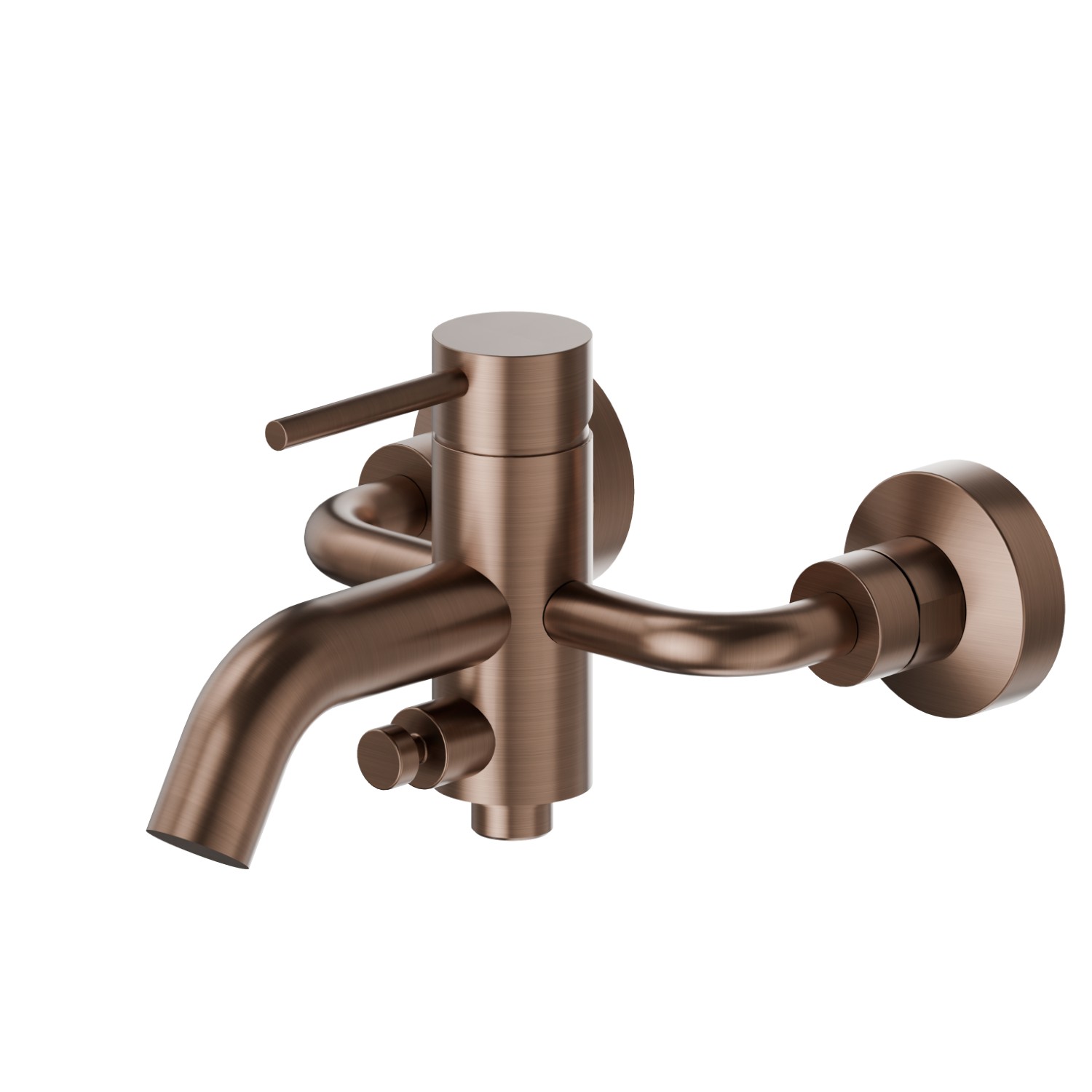 Single lever exposed bath mixer automatic diverter bath/shower set - finish PVD Brushed Copper Bronze