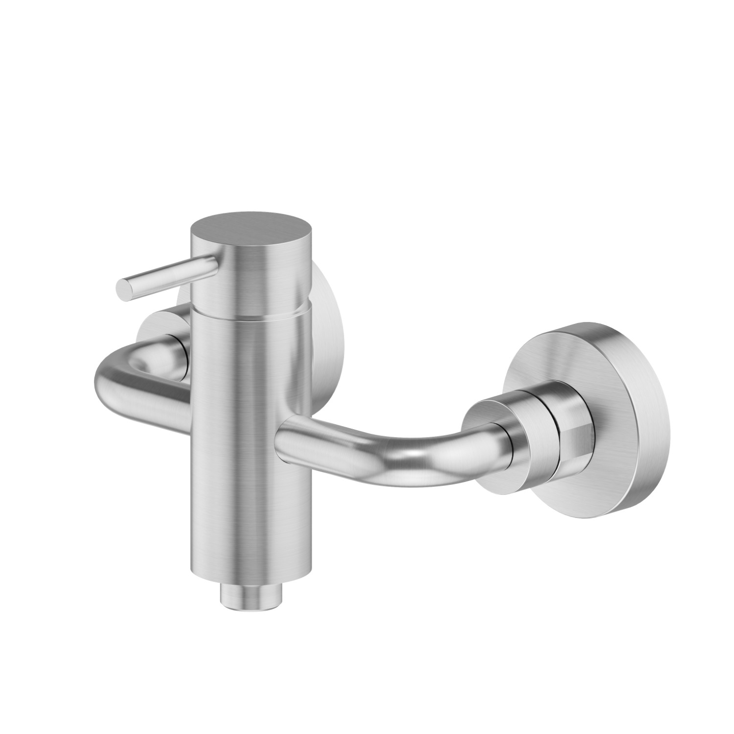 Single lever exposed shower mixer - finish PVD Brushed steel