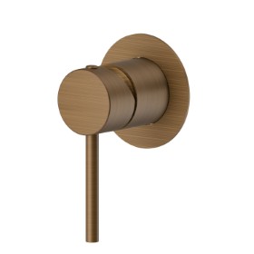 One way out single lever concealed mixer.Ø70. External part. 1/2” connections - finish Groove Bronze