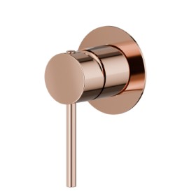 One way out single lever concealed mixer.Ø70. External part. 1/2” connections - finish PVD Copper Bronze