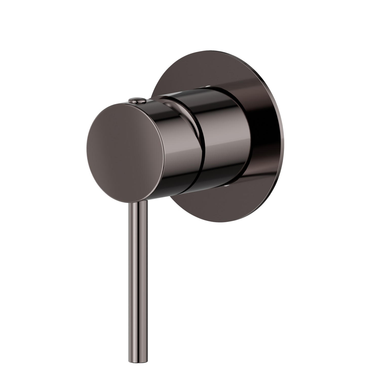 One way out single lever concealed mixer.Ø70. External part. 1/2” connections - finish PVD Gun Metal