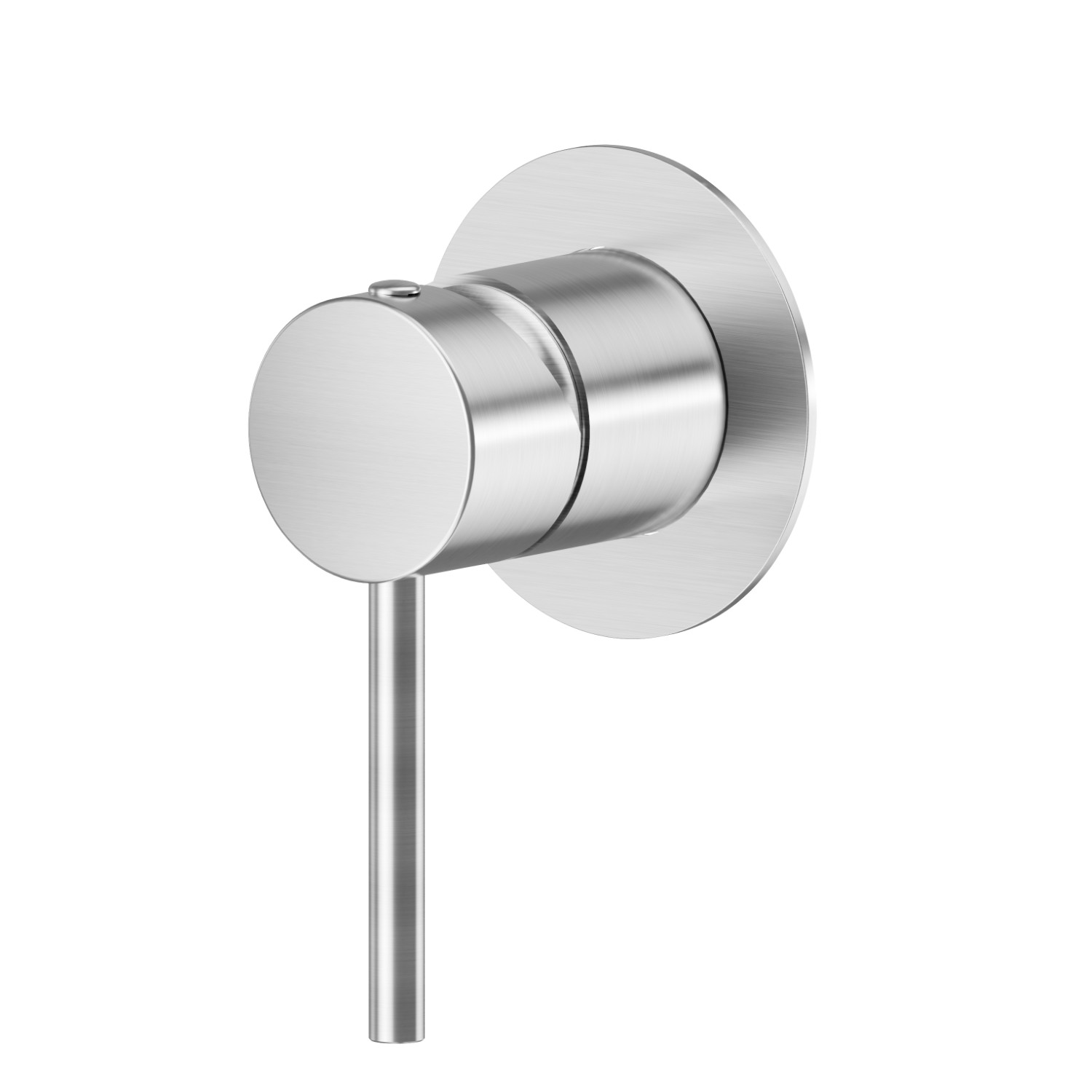 One way out single lever concealed mixer.Ø70. External part. 1/2” connections - finish PVD Brushed steel