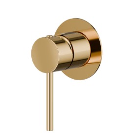 One way out single lever concealed mixer.Ø70. External part. 1/2” connections - finish PVD Glossy Gold