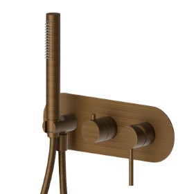 Complete concealed shower group - finish Groove Bronze