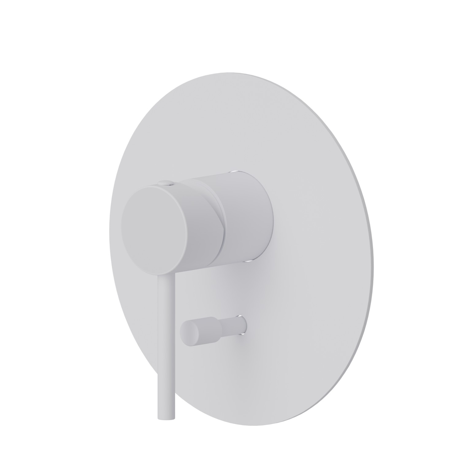 Single lever concealed mixer with 2 ways out automatic diverter, 1/2” connections. External part - finish Matt White
