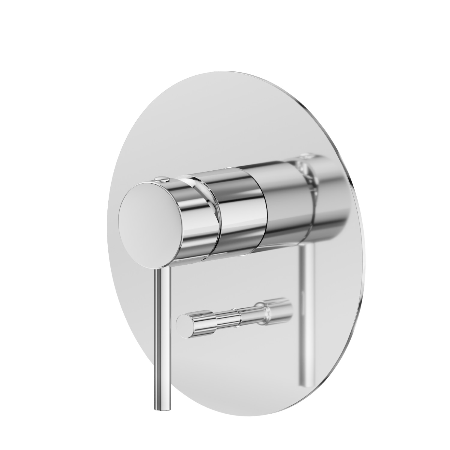 Single lever concealed mixer with 2 ways out automatic diverter, 1/2” connections. External part - finish Chrome