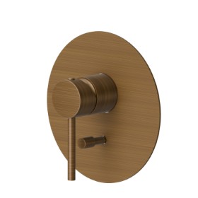 Single lever concealed mixer with 2 ways out automatic diverter, 1/2” connections. External part - finish Groove Bronze