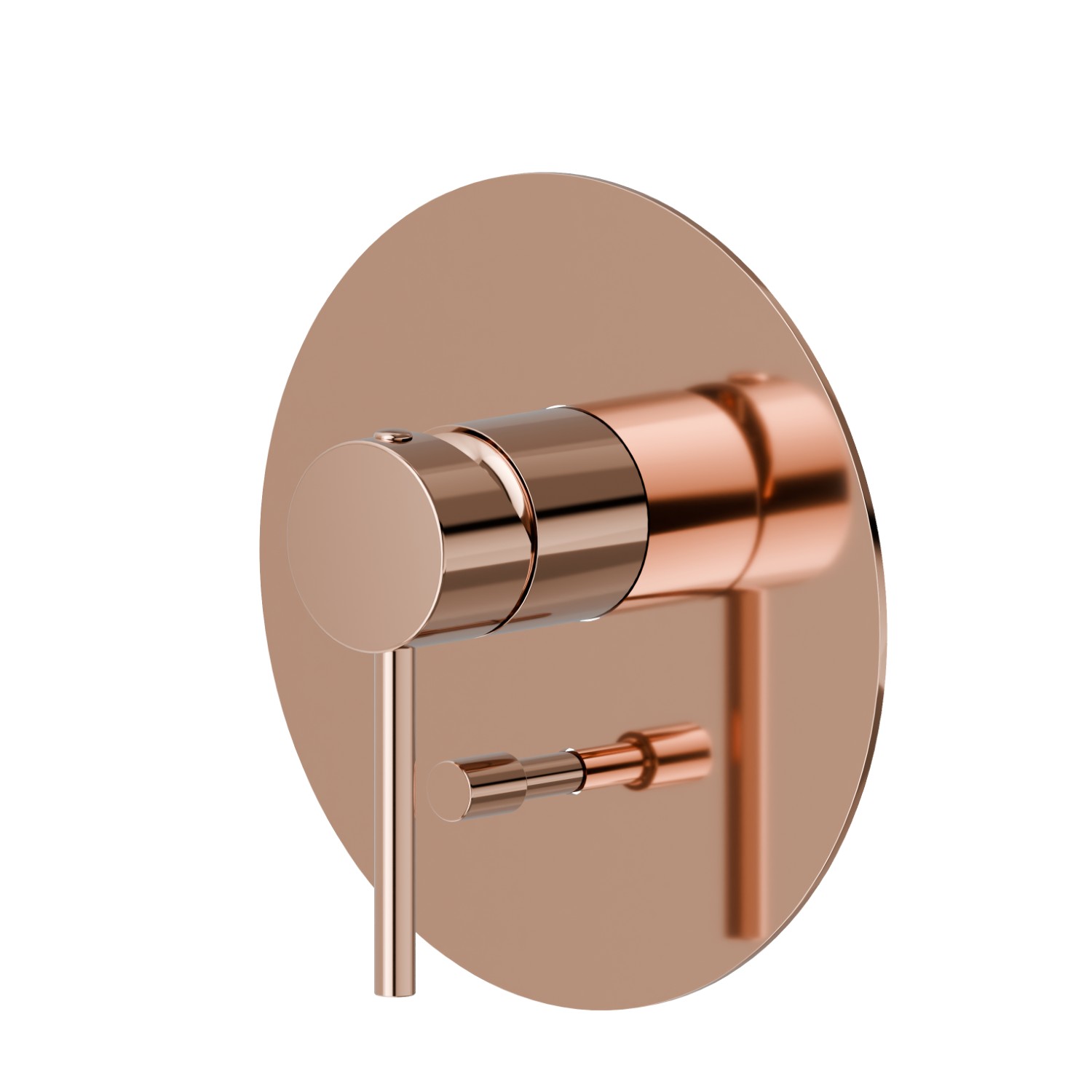 Single lever concealed mixer with 2 ways out automatic diverter, 1/2” connections. External part - finish PVD Copper Bronze