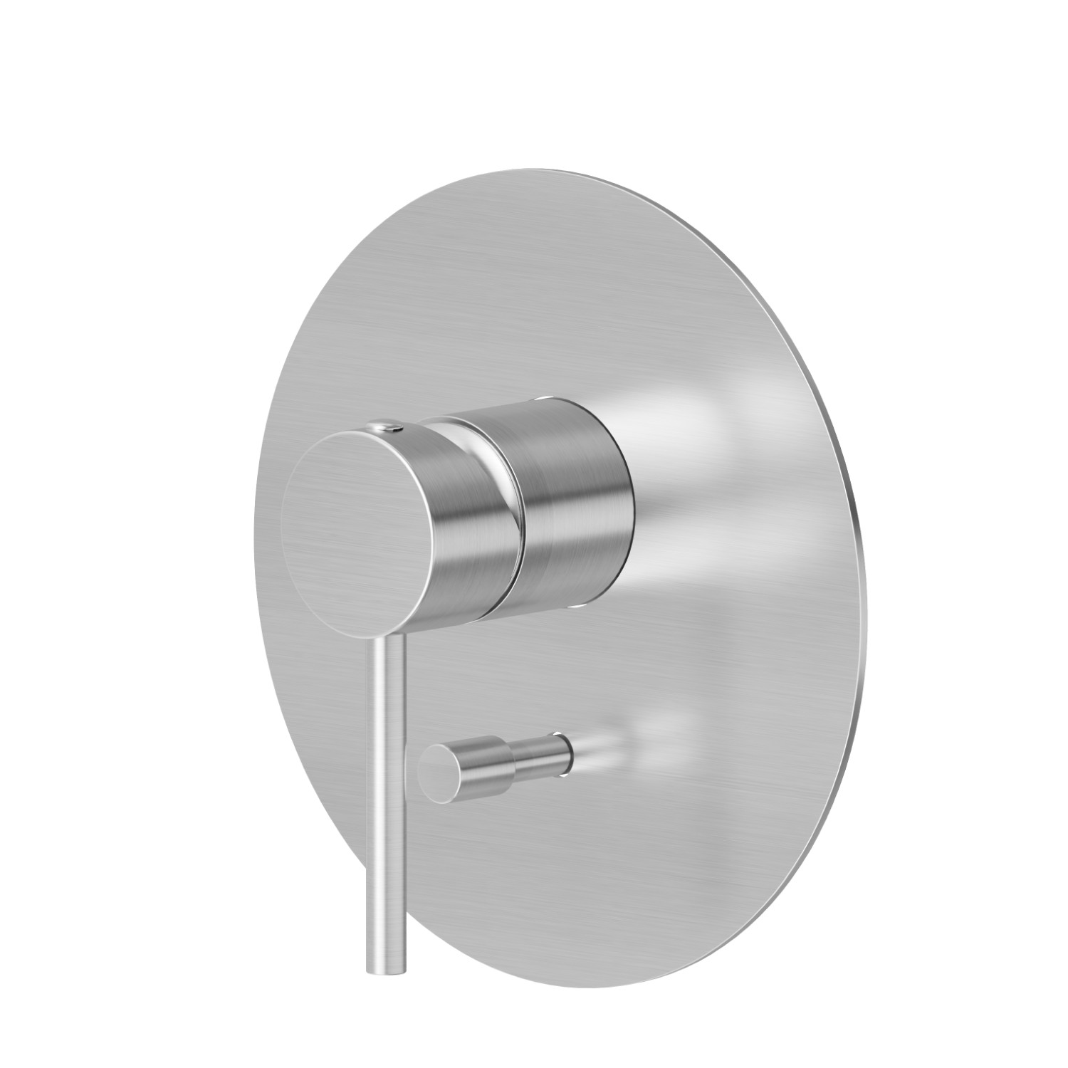 Single lever concealed mixer with 2 ways out automatic diverter, 1/2” connections. External part - finish PVD Brushed steel