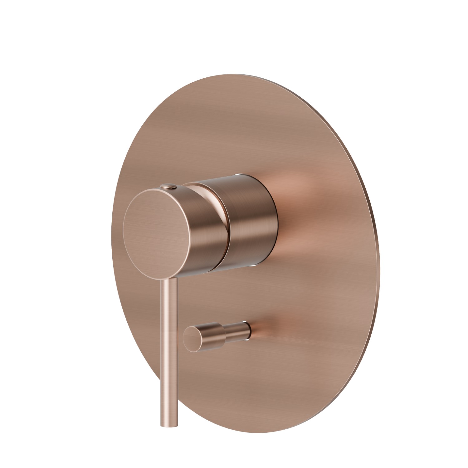 Single lever concealed mixer with 2 ways out automatic diverter, 1/2” connections. External part - finish PVD Brushed Copper Bronze