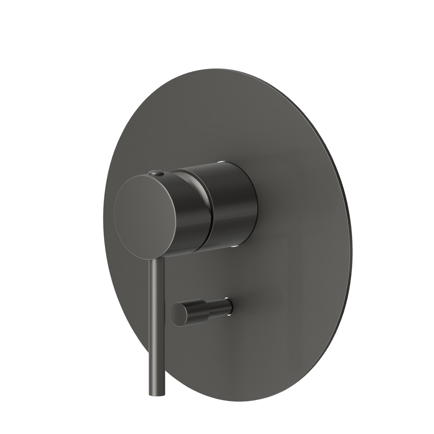 Single lever concealed mixer with 2 ways out automatic diverter, 1/2” connections. External part - finish Carbon Satin