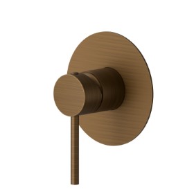 one way out single lever concealed mixer. External part. 1/2” connections - finish Groove Bronze