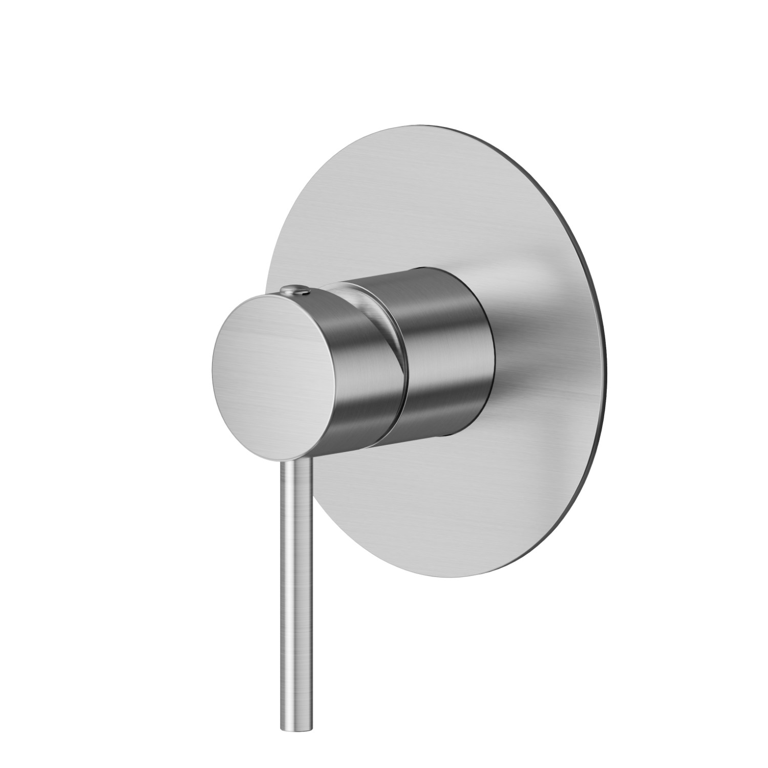 one way out single lever concealed mixer. External part. 1/2” connections - finish PVD Brushed steel
