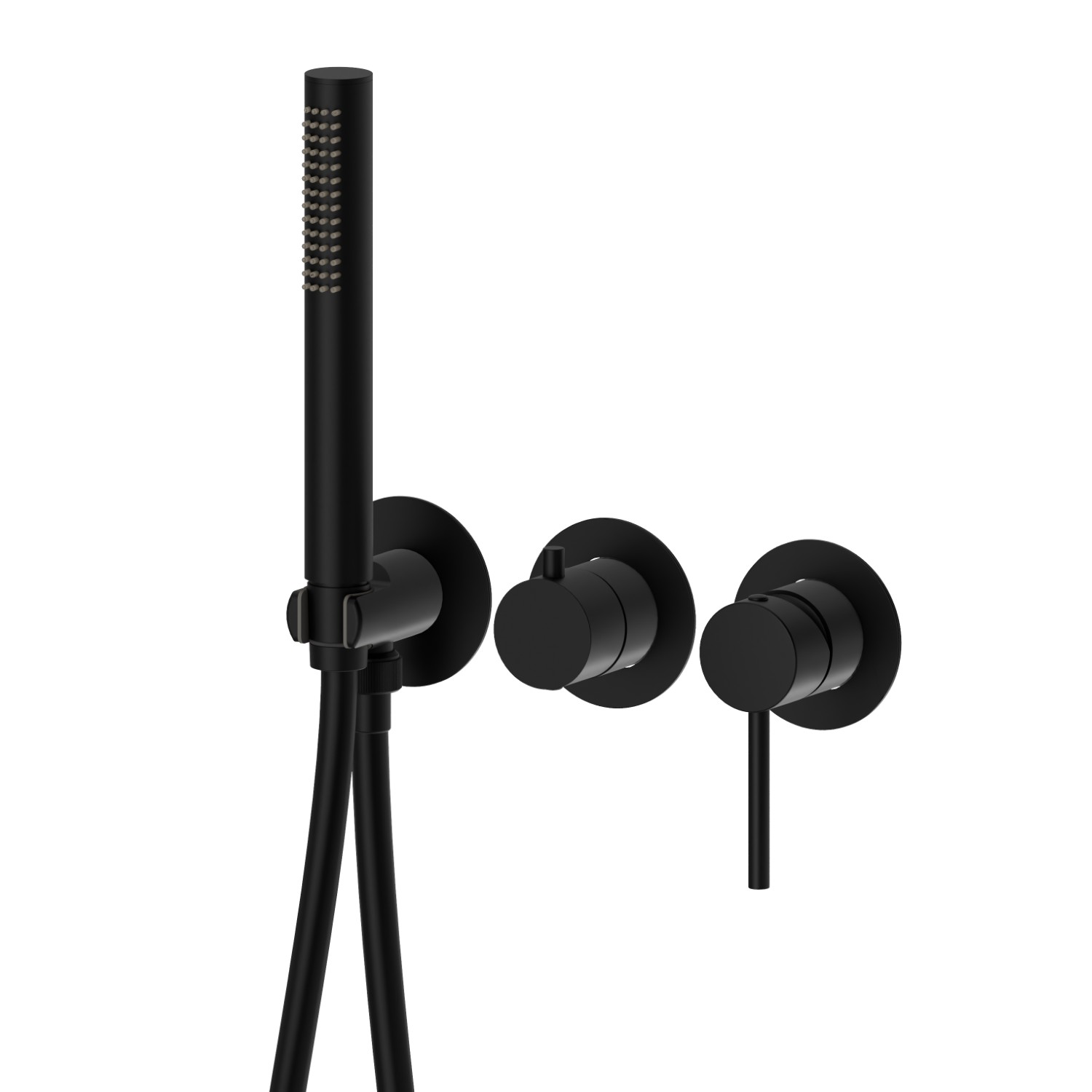 Complete concealed shower group. Ø70 - finish Matt Black