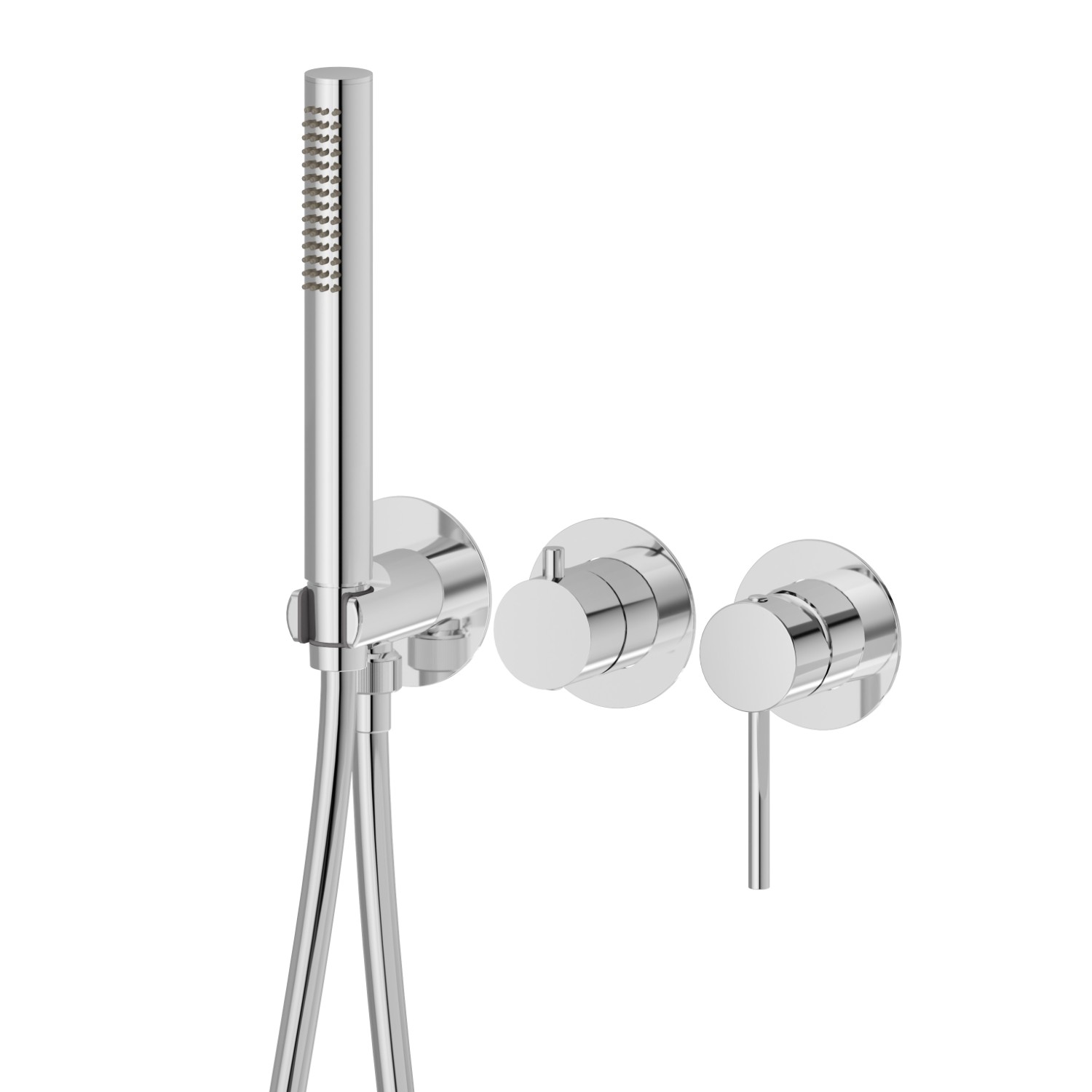 Complete concealed shower group. Ø70 - finish Chrome