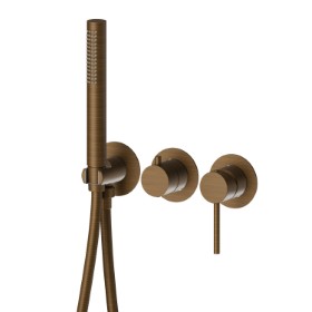 Complete concealed shower group. Ø70 - finish Groove Bronze