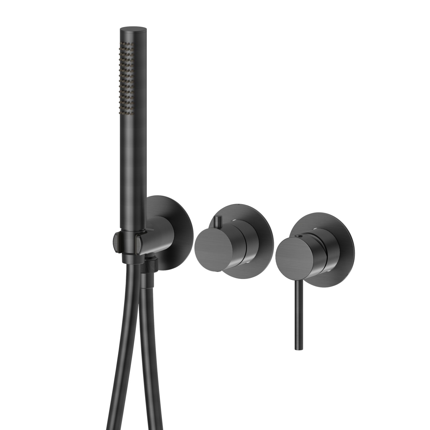 Complete concealed shower group. Ø70 - finish PVD Brushed Gun Metal