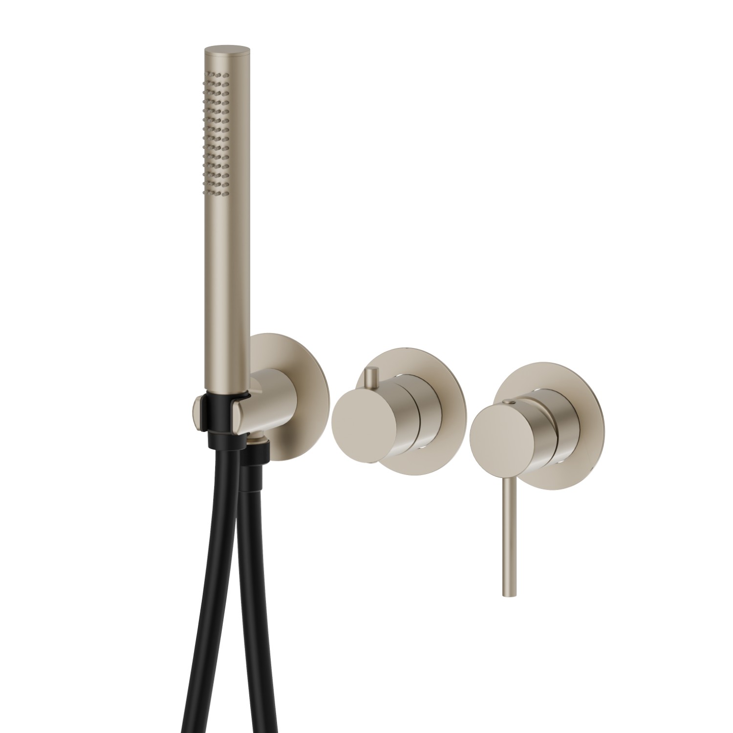 Complete concealed shower group. Ø70 - finish Gold Satin