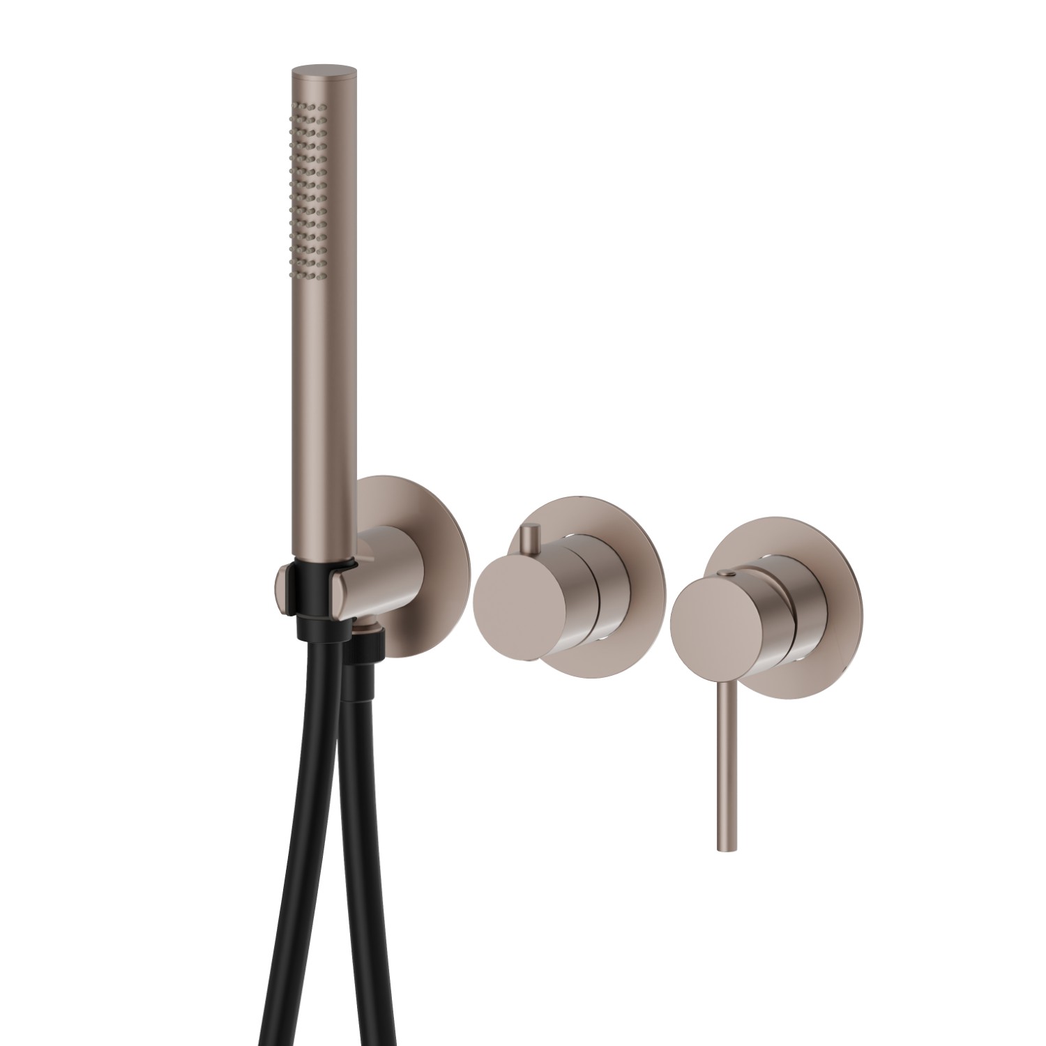 Complete concealed shower group. Ø70 - finish Copper Glossy