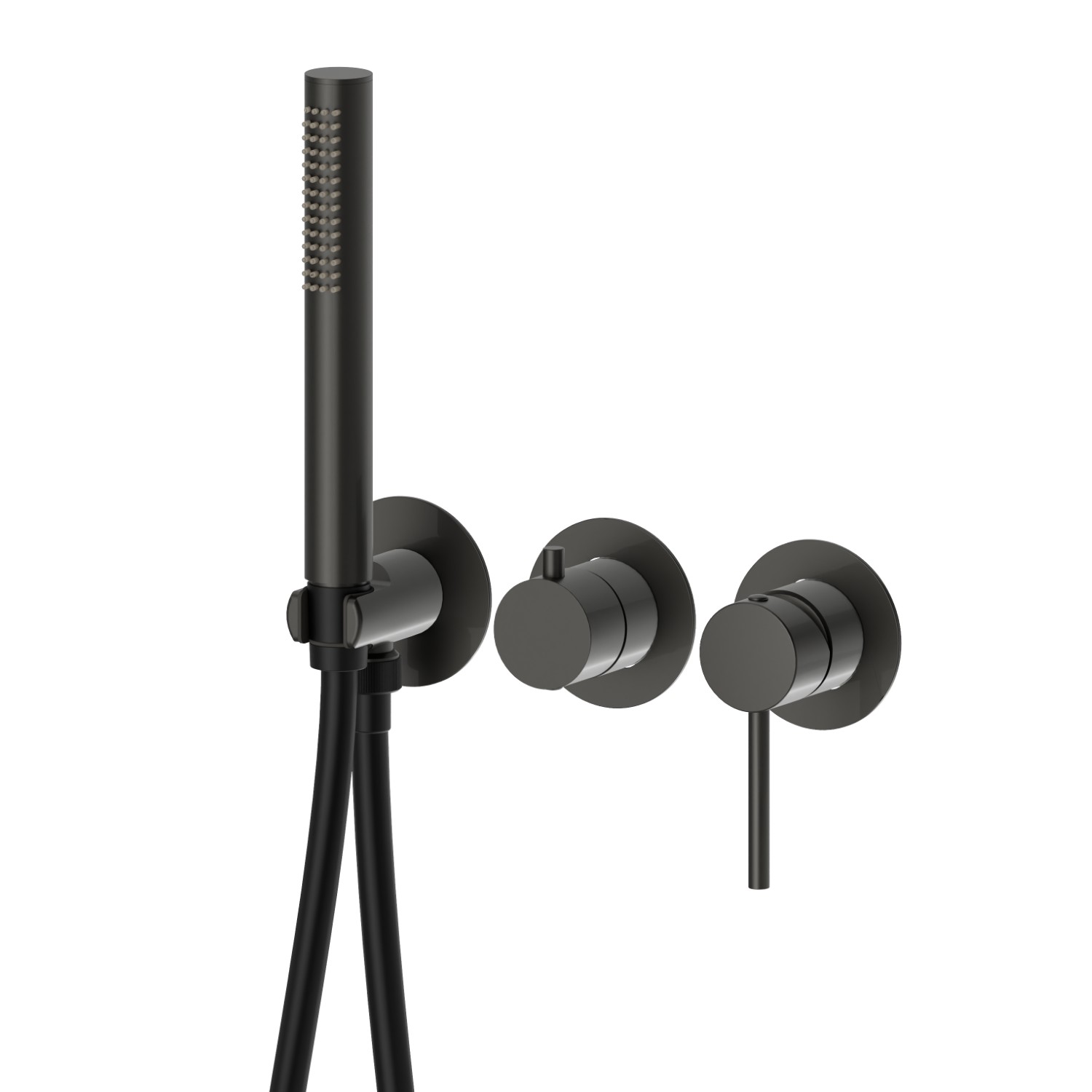 Complete concealed shower group. Ø70 - finish Carbon Satin