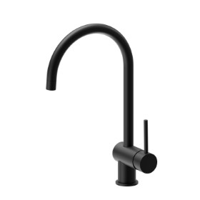 Single-lever sink mixer, round swivel spout - finish Matt Black