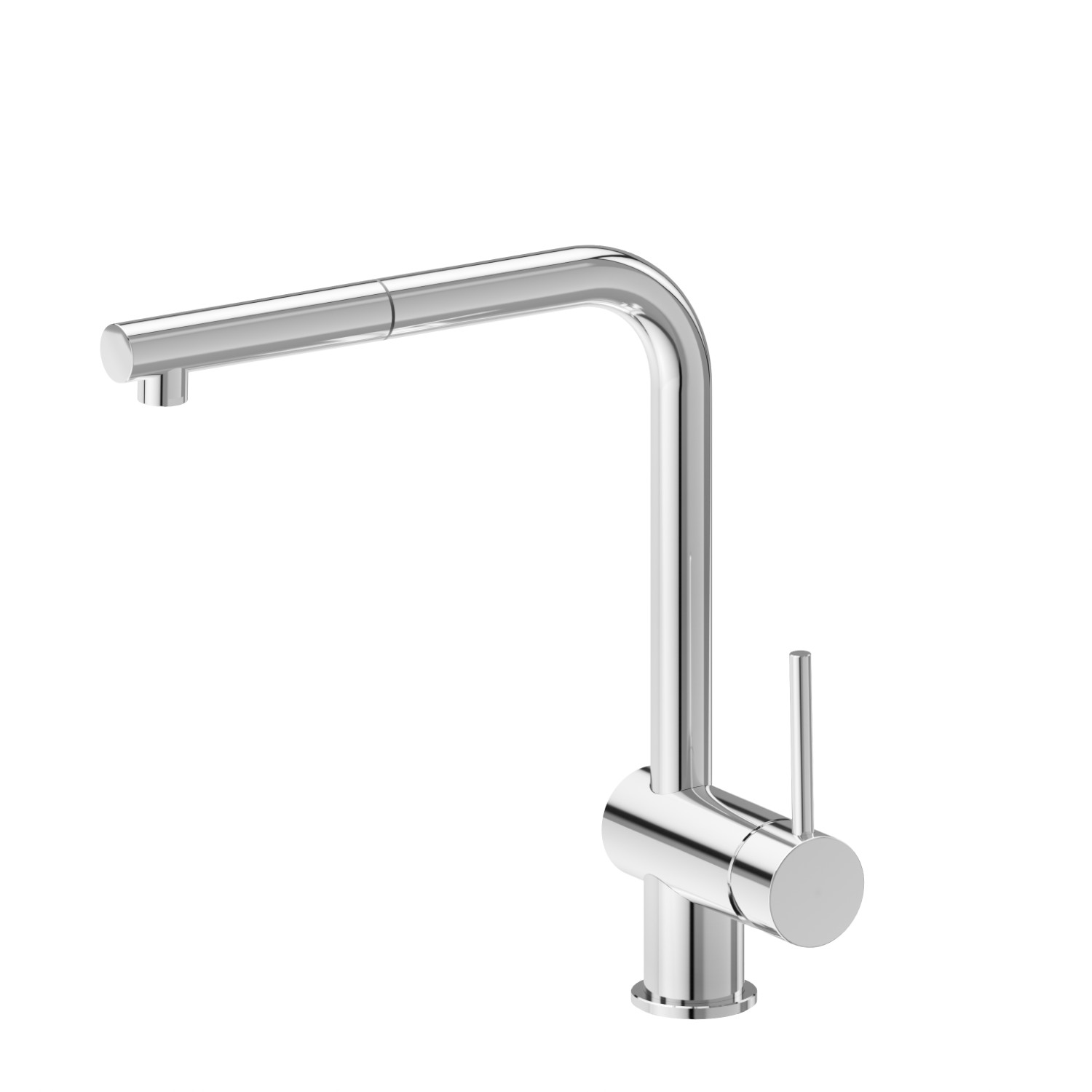 Mitigeur monocommande évier avec bec L pivotant et douchette extractible - finition Chrome