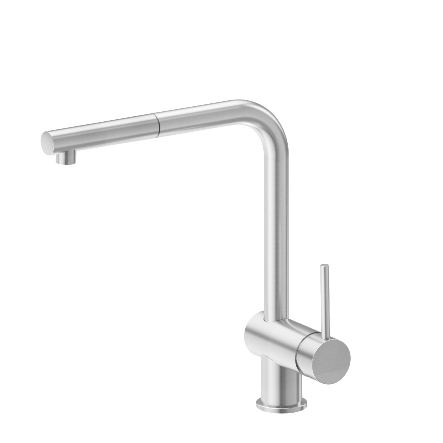 Mitigeur monocommande évier avec bec L pivotant et douchette extractible - finition Brushed Nickel