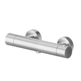 Shower external thermostatic mixer - finish PVD Brushed steel