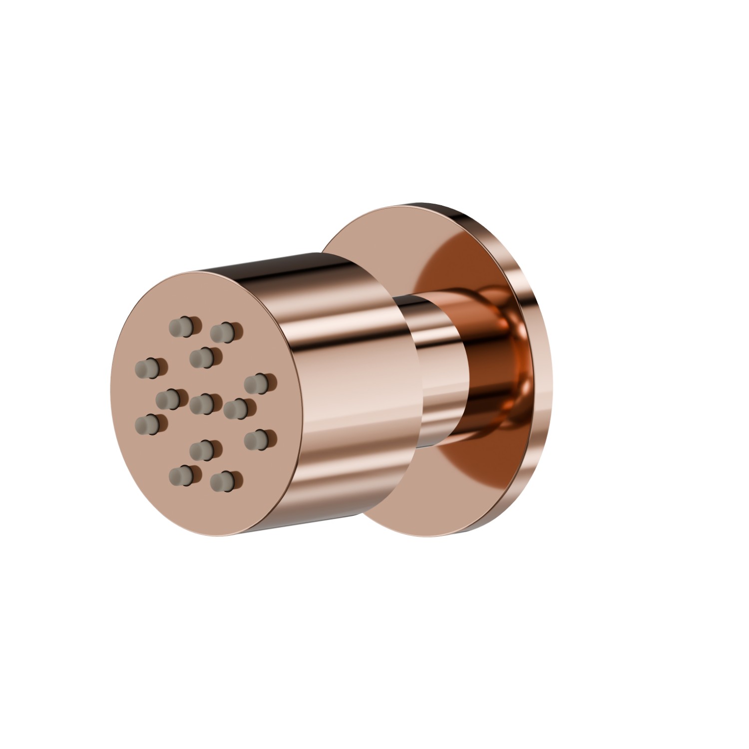 Getto laterale snodato, da parete, in ottone, con decoro tondo. - finitura PVD Copper Bronze