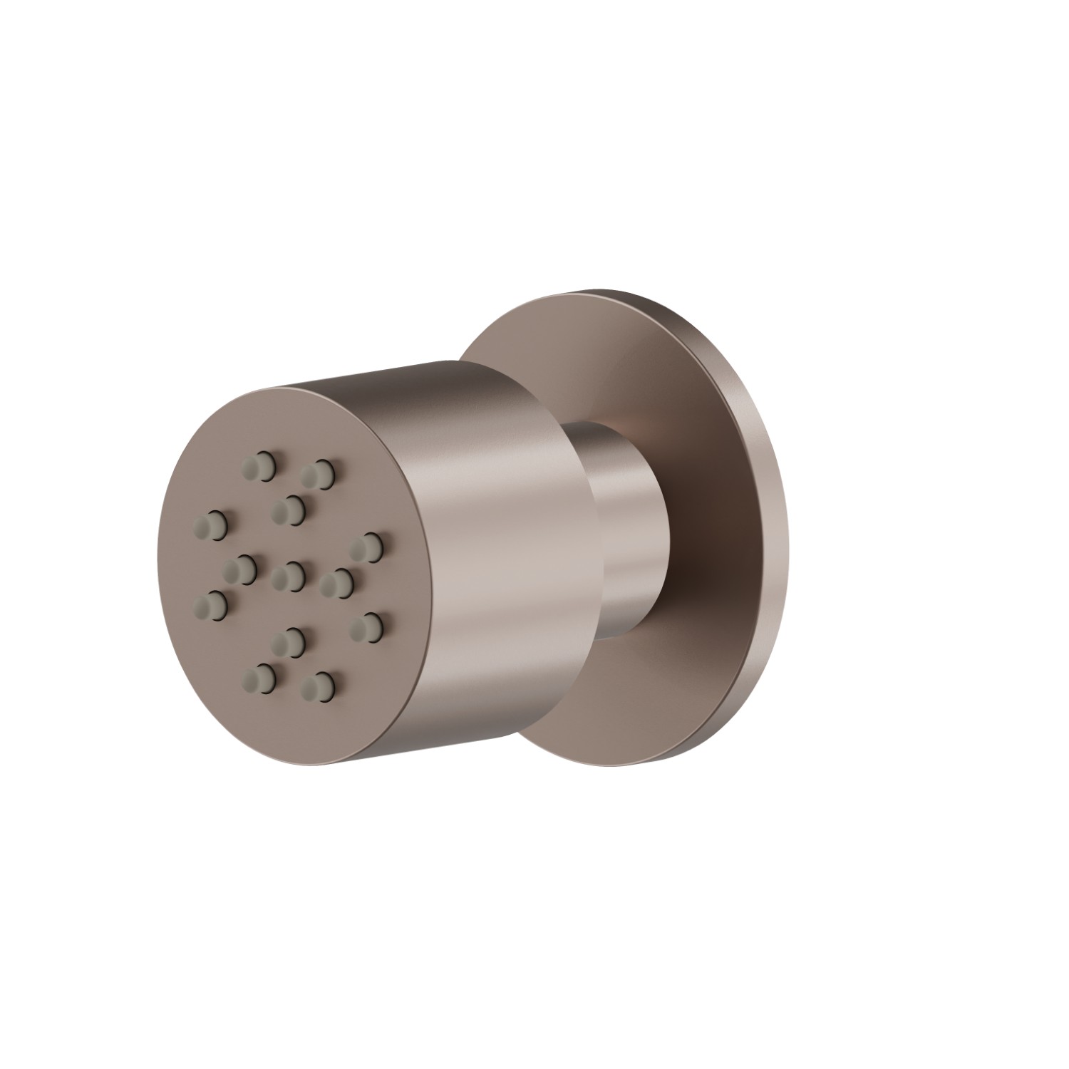 Getto laterale snodato, da parete, in ottone, con decoro tondo. - finitura Copper Glossy