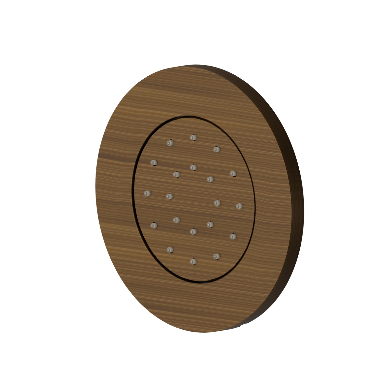 Getto laterale direzionabile, da parete, in ottone, con decoro tondo. Parte esterna - finitura Groove Bronze