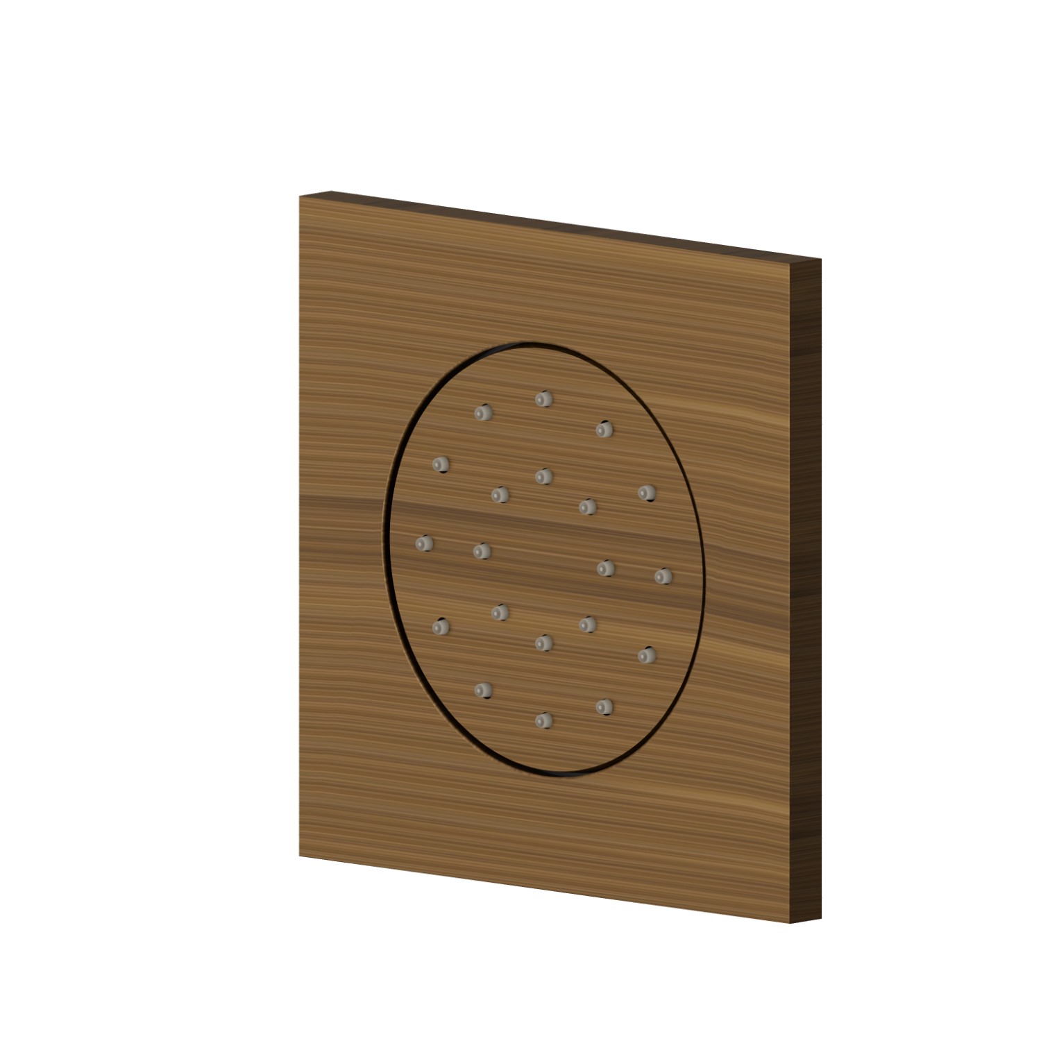 Getto laterale direzionabile, da parete, in ottone, con decoro quadro. Parte esterna - finitura Groove Bronze