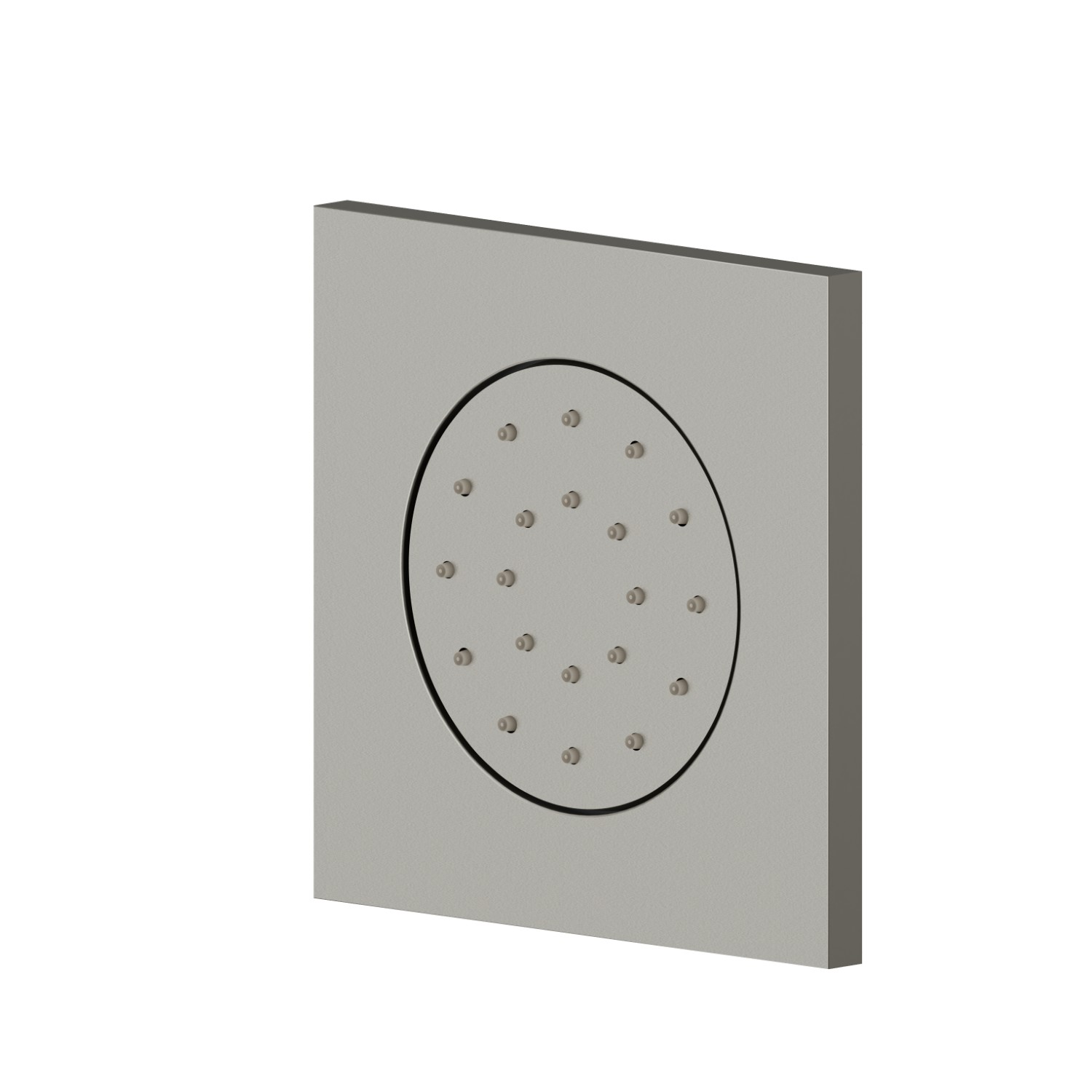 Getto laterale direzionabile, da parete, in ottone, con decoro quadro. Parte esterna - finitura Titanium Satin