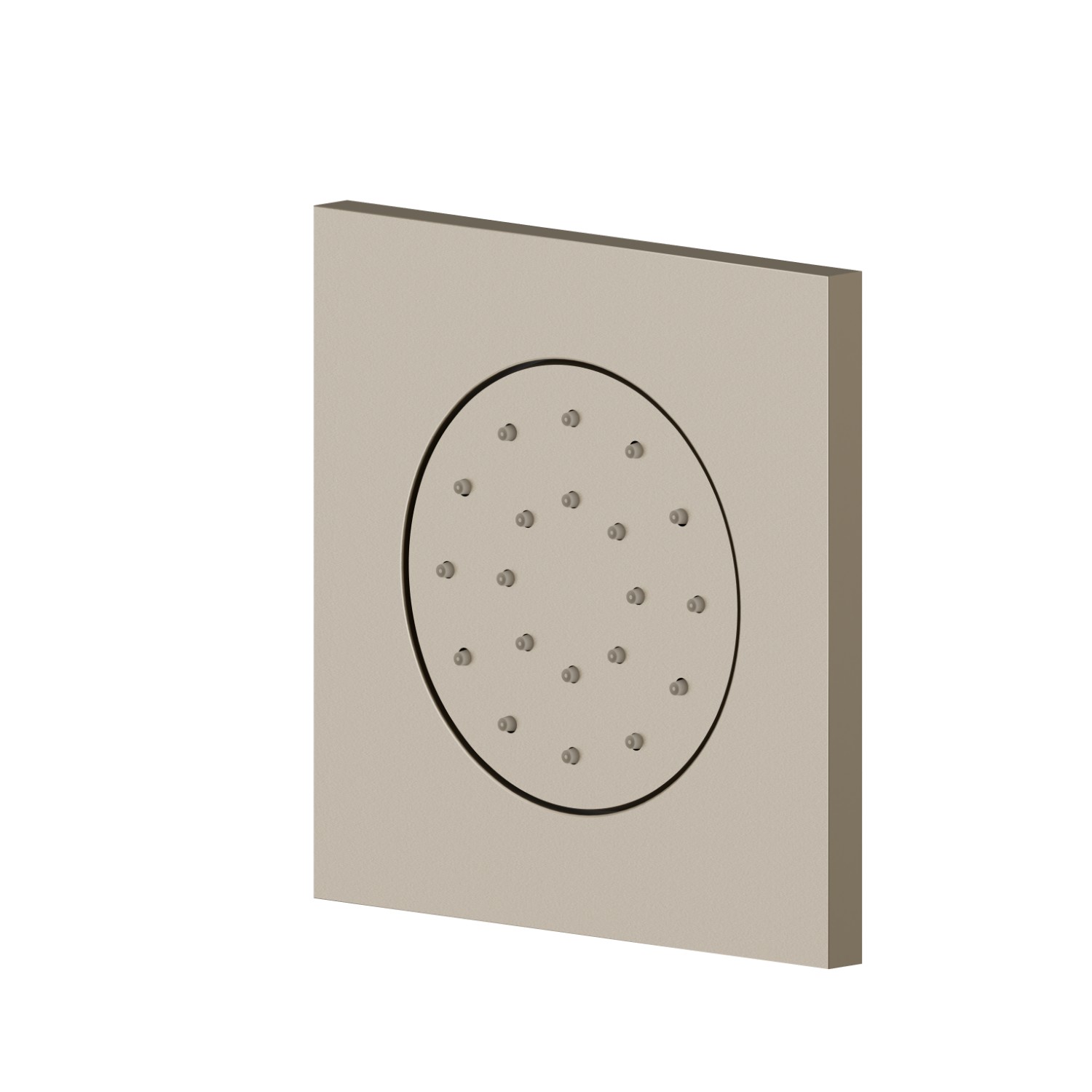Getto laterale direzionabile, da parete, in ottone, con decoro quadro. Parte esterna - finitura Gold Satin