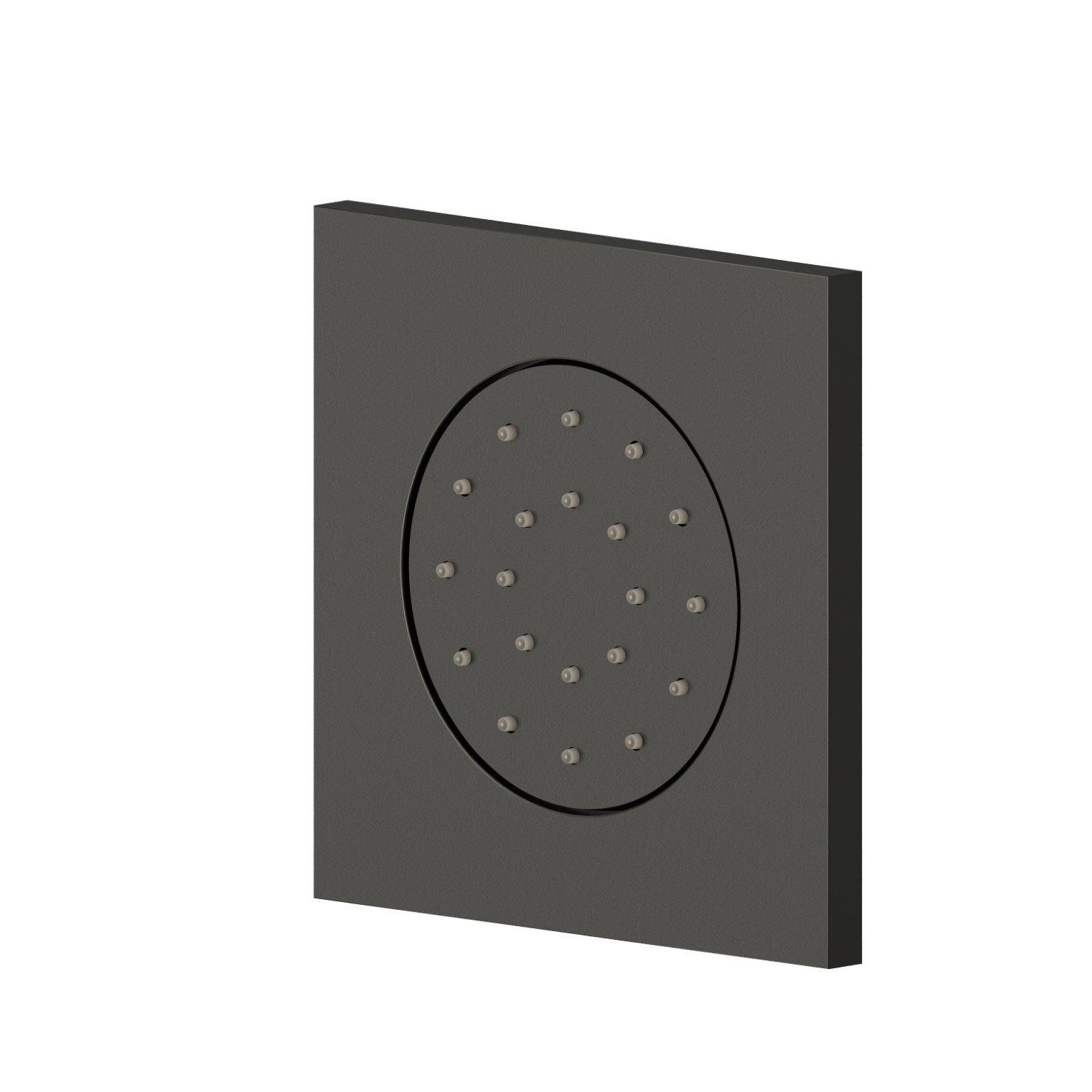 Getto laterale direzionabile, da parete, in ottone, con decoro quadro. Parte esterna - finitura Carbon Satin