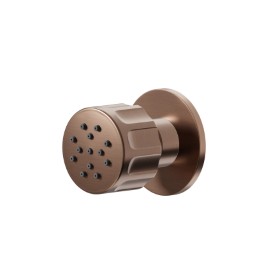 Wall-mounted,brass, articulated side jet, with round decoration - finish PVD Brushed Copper Bronze