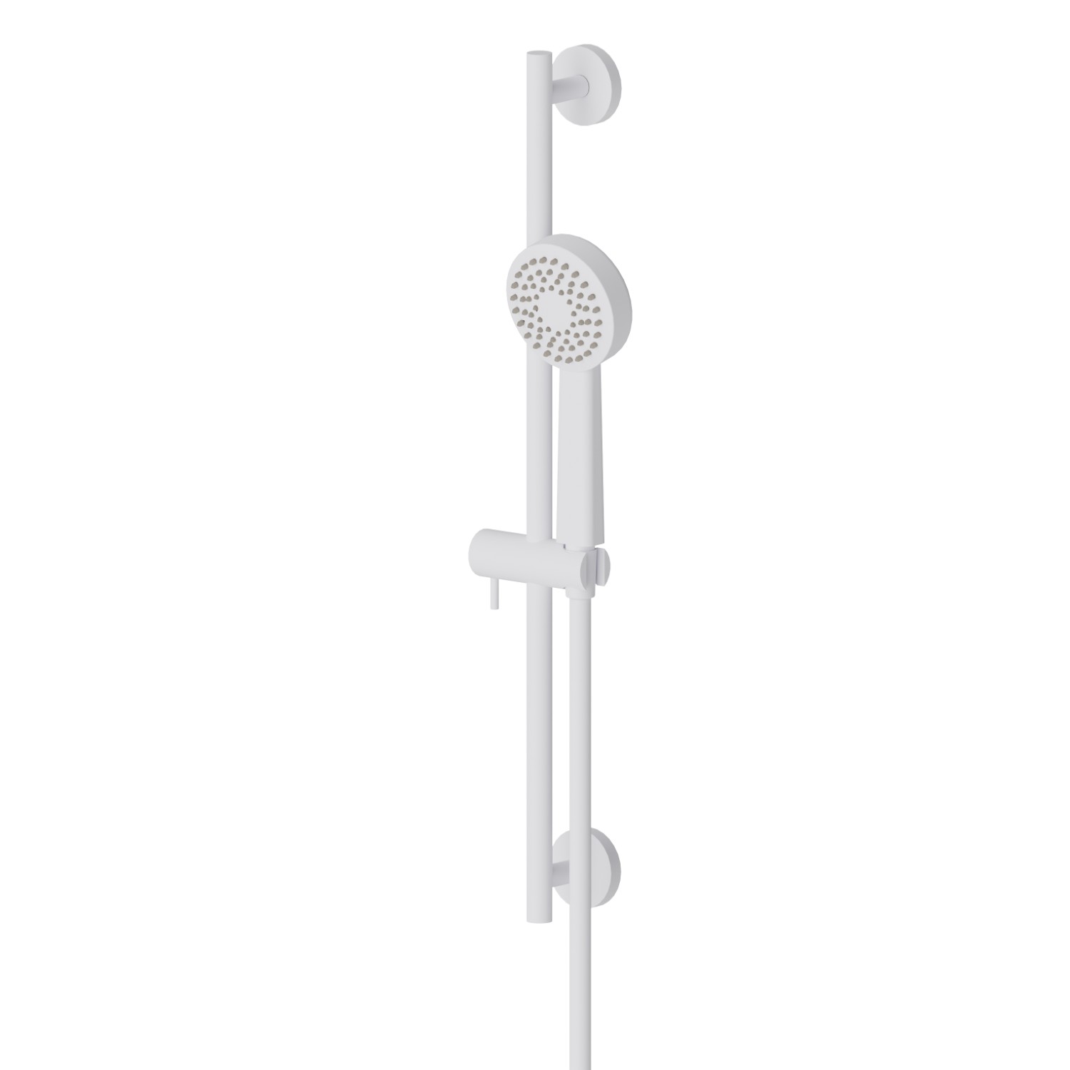 Complete shower set, with ABS hand shower, L=150 cm flexible - finish Matt White
