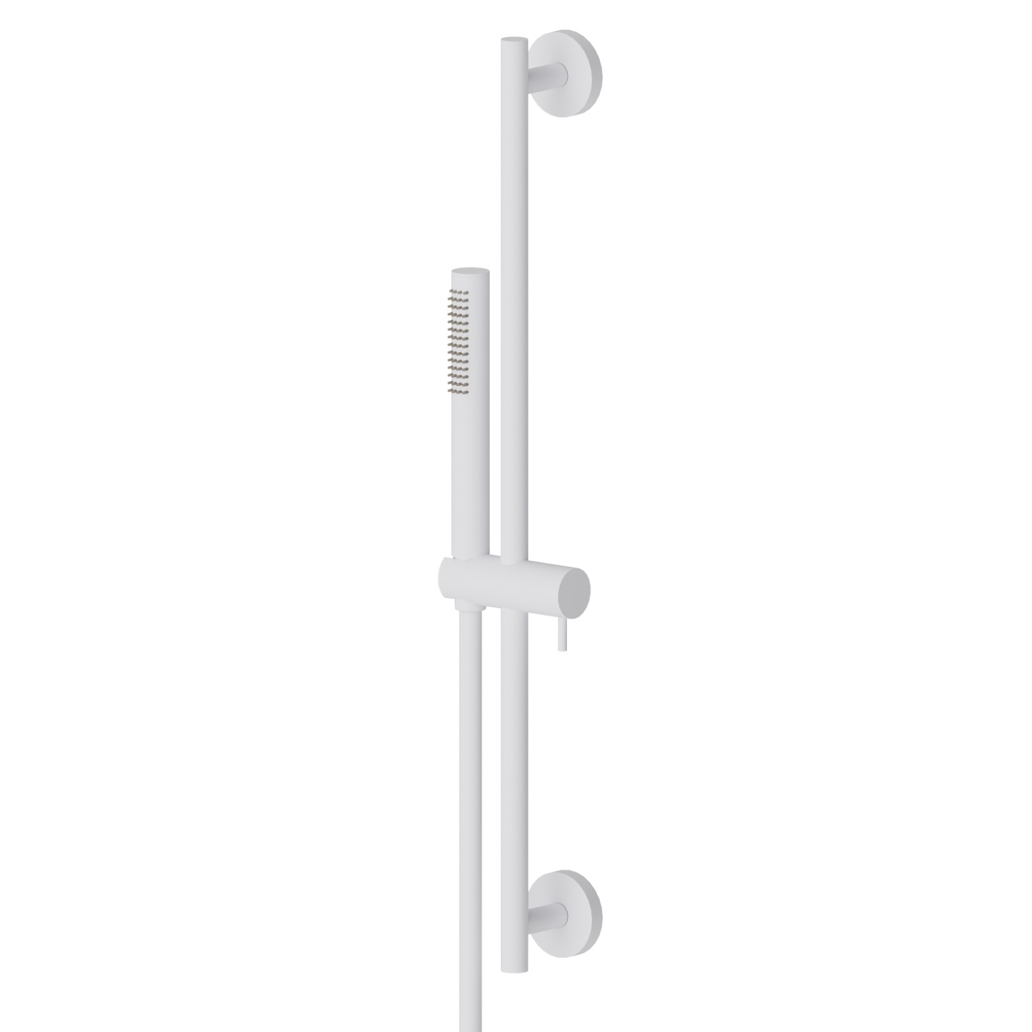 Complete shower set, with ABS hand shower, LL 150 cm flexible - finish Matt White