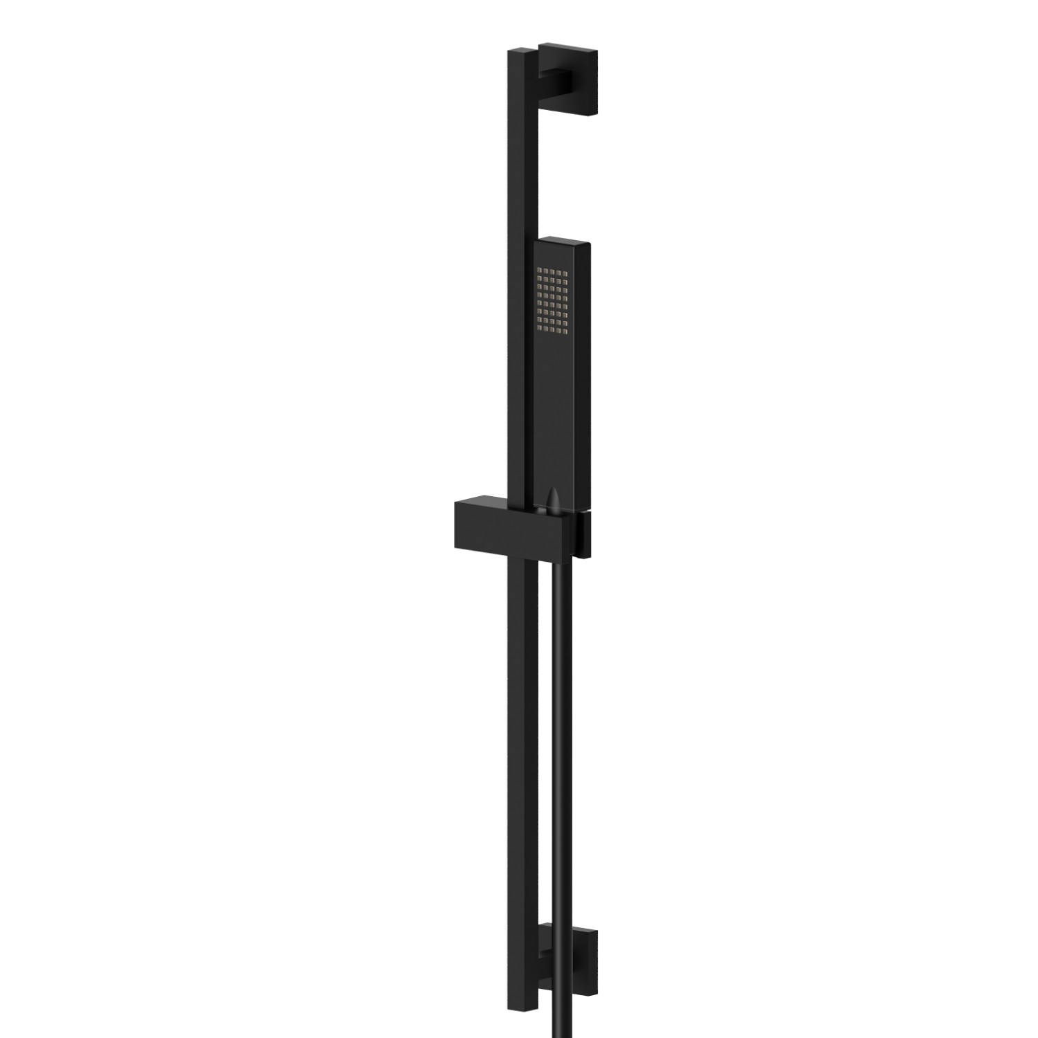Complete brass shower set, with hand shower, L=150 cm flexible - finish Matt Black