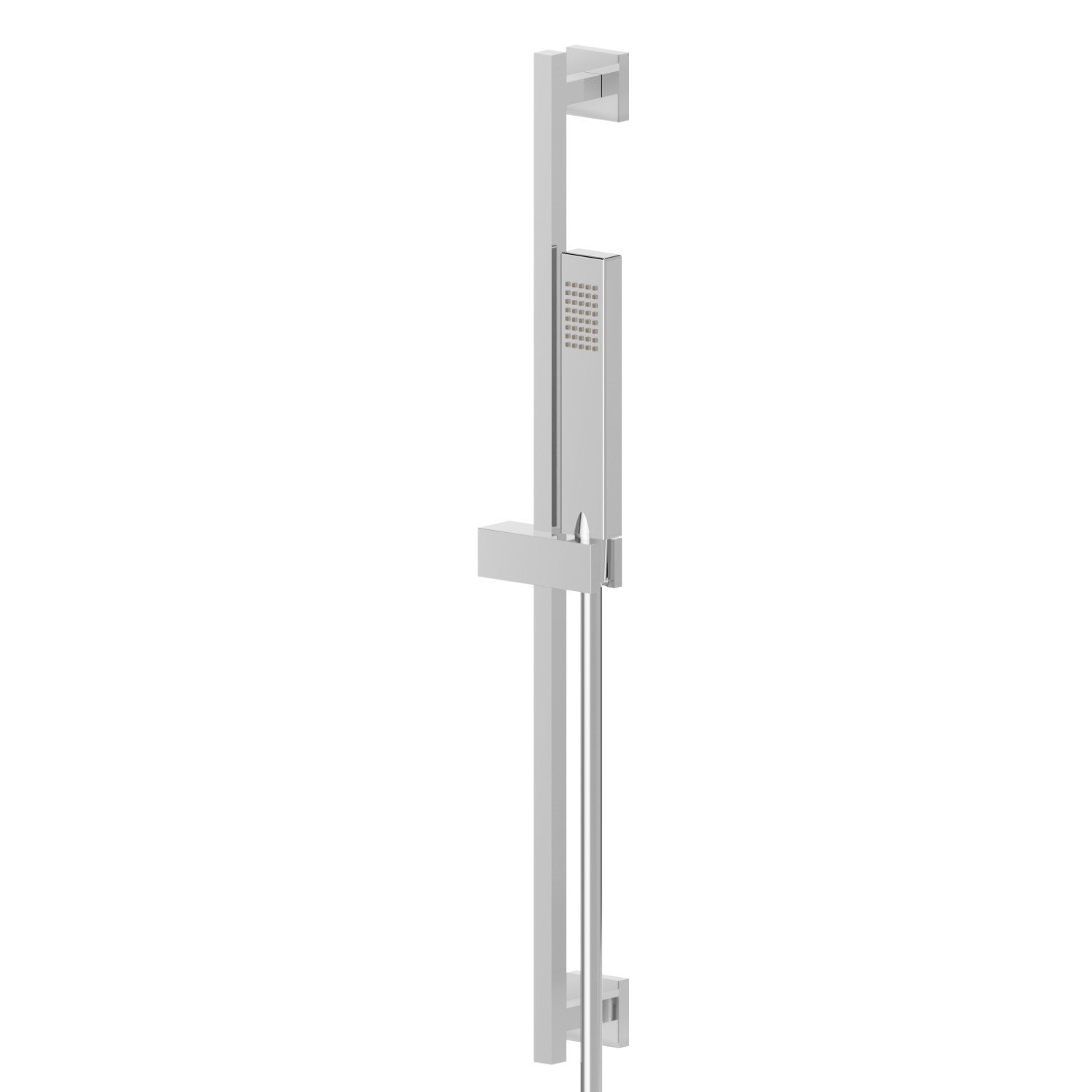 Duschstange aus Messing komplett mit Handbrause und flexiblem Schlauch L=150 cm - oberfläche Chrom