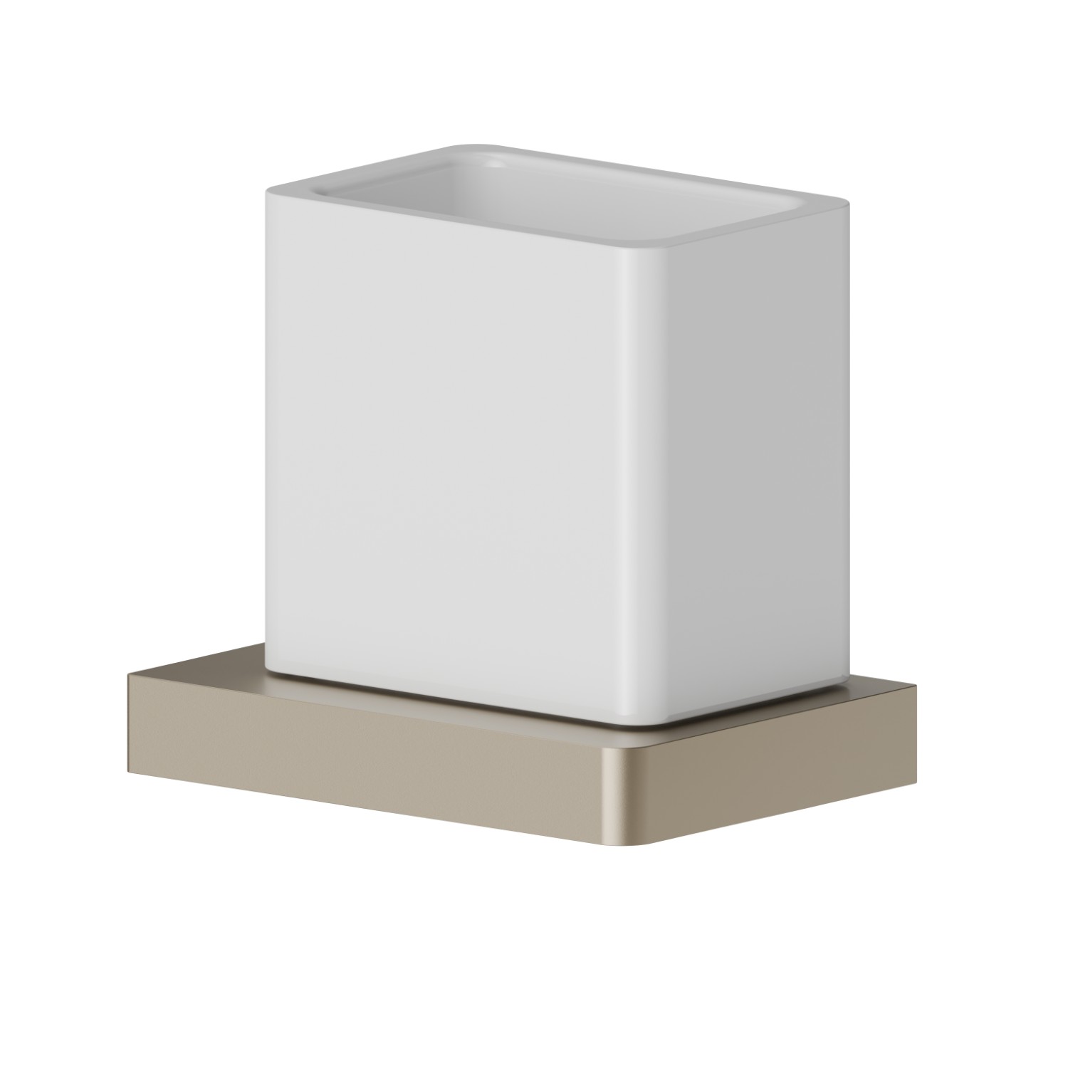 Porte-gobelet mural. Céramique blanche - finition Gold Satin