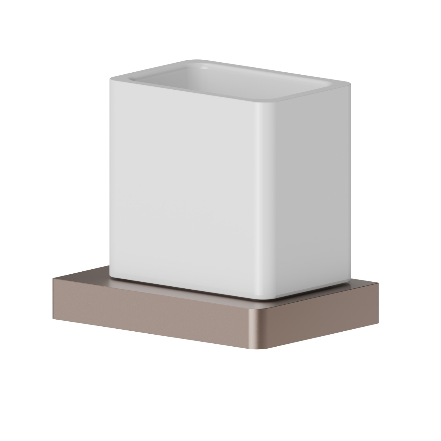 Porta bicchiere a muro. Ceramica Bianca - finitura Copper Glossy