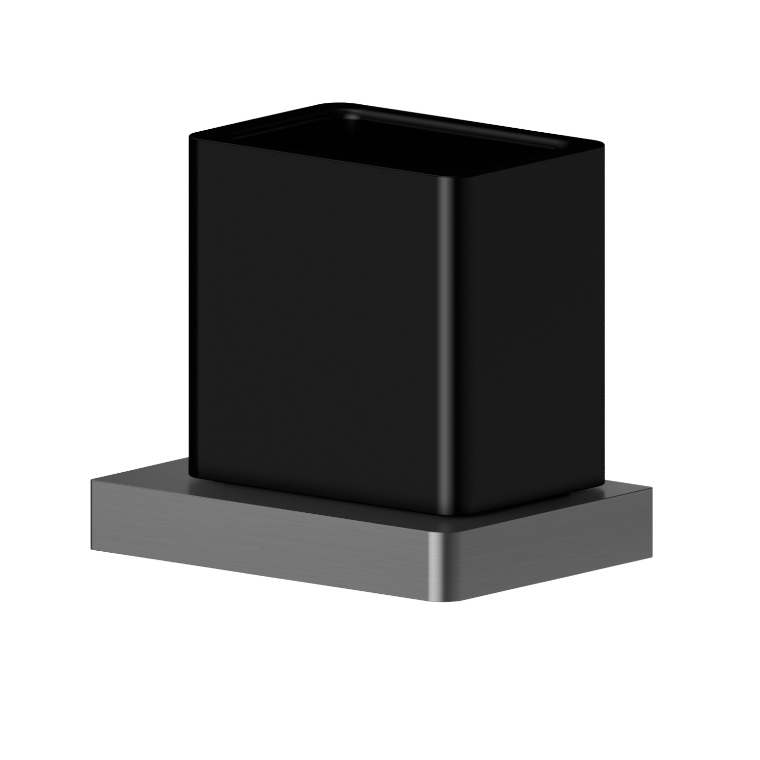 Wall-mounted tumbler holder. Black ceramic - finish PVD Brushed Gun Metal
